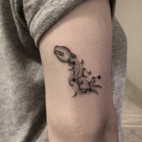 Aquarius Vase Tattoo, Aquarius Vase, Dainty Tats, Aquarius Tattoo, Tat Ideas, Tattoos Ideas, Tattoo Inspo, Body Mods, I Tattoo