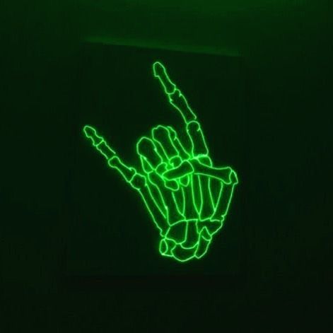 Neon Green, In The Dark, The Wall, Skeleton, Neon, Building, The World, Wall, Green