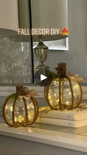 Glass Pumpkin DIY | Grab some small glass globes from #DollarTree and make these cute lighted pumpkins 
🎥 @rocioruizhomedecor | By Lemon Wreaths & Home DecorFacebook Rocio Ruiz Home Decor, Fall Craft Sale Ideas, Lighted Pumpkins, Pumpkins Decorations, Airbnb Essentials, Lemon Wreaths, Individual Appetizers, Pumpkin Diy, Diy Fall Decor