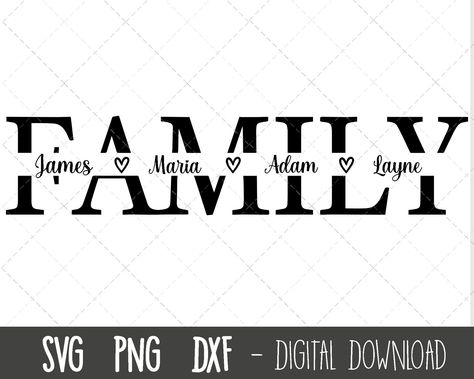 Vector cut files for creating personalized gifts, home decor, and#HeartFonts #LoveLetters #TypographyLove #FontCrushFriday #HeartType Family Svg Free, Cricut Acrylic, Family Silhouette, Microphone Icon, Family Clipart, Family Png, Name Frame, Family Svg, Website Services