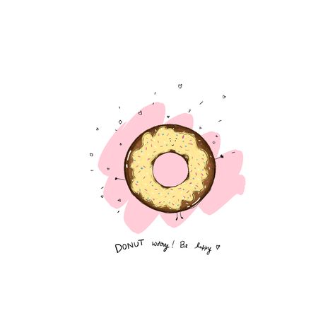 Cute pun illustration of a DONUT saying DONUT worry! Be Happy ✨ Donut Pun, Card Puns, Donut Worry Be Happy, Donut Worry, Cute Puns, Insomnia, Puns, Donuts, Be Happy