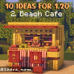 Minecraft Seafood Restaurant, New Build Ideas, Fun Minecraft Builds, Minecraft Market, Disney Minecraft, Kida Disney, Fantasy Minecraft, Minecraft Shops, Minecraft Japanese