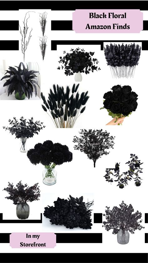 Black Flowers Decor, Witchy Birthday Decor, Goth Glam Home Decor, Romantic Goth Party Decor, Goth Wedding On A Budget, Gothic Garden Party, Gothic Wedding Decorations Diy, Gothic Wedding Centerpieces Diy, Gothic Halloween Party Decor