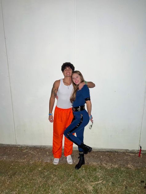 Prison Couple Costume, Police And Convict Costume, Couple Halloween Cop And Inmate, Couples Costumes Cop And Prisoner, Prisoner Halloween Costume Guy, Guy Prisoner Costume, Police Officer And Prisoner Costume Couple, Police Woman And Prisoner Costume, Police And Robber Costume Couple