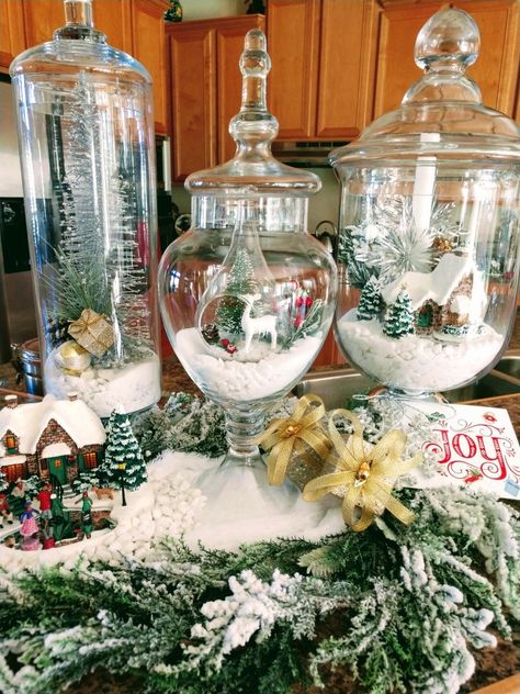 Christmas Apothecary Jars. Decorating with Apothecary Jars for Christmas Christmas Apothecary Jars Diy, Christmas Candy Jars Decoration, Apothecary Decor Christmas, Holiday Apothecary Jars, Apothecary Christmas Jars, Apothecary Jars Christmas Decor, Apothecary Jar Christmas Decor, Decorating Apothecary Jars Ideas, Apothecary Christmas Decor