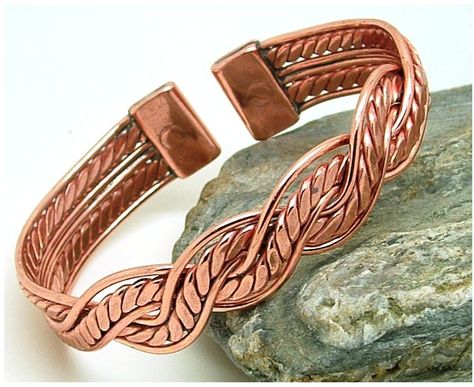 Copper Chain Bracelet, Mens Copper Bracelet, Bracelet Stand, Copper Jewellery, Bijoux Fil Aluminium, Arm Jewelry, Bracelets Design, Wire Wrapped Bracelet, Wire Work Jewelry