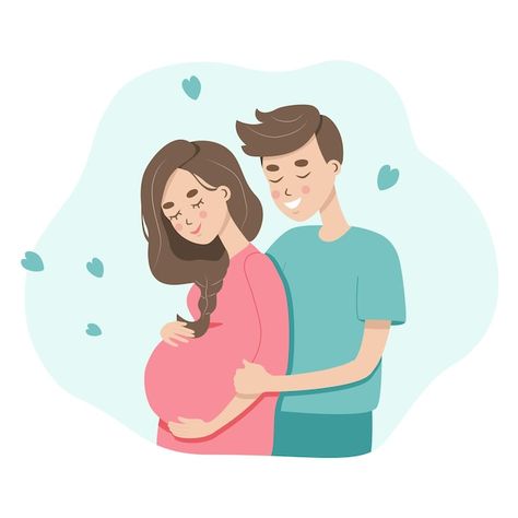 Vector vector illustration of pregnant c... | Premium Vector #Freepik #vector #pregnant-couple #pregnant #pregnant-mother #maternity Pregnant Cartoon, Iphone Wallpaper Off White, Illustrated Family Portrait, Pregnancy Illustration, Parenting Photos, Pregnancy Art, Caricature From Photo, Diy Birthday Gifts For Friends, Baby Illustration