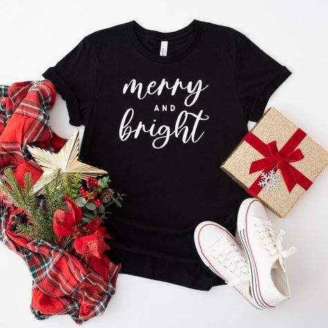 $21.20 | Merry and Bright Modern Black Women's Christmas #christmas, merry and bright, merry, modern, script, typography, cute, holiday, womens, black and white Dog Dad Gifts, Funny Dog Shirts, Funny Christmas Gifts, Funny Christmas Shirts, Wine Lover, Tees For Women, Christmas Tees, Christmas Women, Dog Shirt