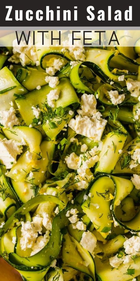 Zucchini Feta Salad, Ribbon Zucchini Recipes, Sicilian Zucchini Recipes, Courgette Salad Recipe, Zucchini Ribbons Recipes, Thomas Keller Zucchini With Feta, Zucchini Salad Recipes Summer, Marinated Zucchini Salad, Zucchini Recipes Salad