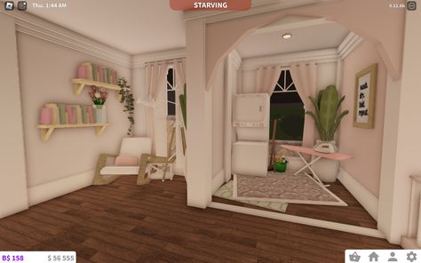 Mine!! sorry for the stuff at the top and the bottom i couldn't crop them out <33 Bloxburg Rooms, Bloxburg Houses, Tiny House Layout, Bloxburg Ideas, House Design Pictures, House Layout, Roblox Pictures, House Room, Bloxburg House