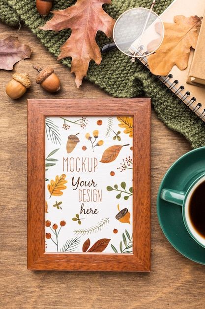 Frame with cup of coffee Free Psd | Free Psd #Freepik #freepsd #top-view-mockup #flat-lay #top-view #coffee-mockup Coffee Advertisement, Humble Design, Photo Frame Wallpaper, Flat Lay Photos, Framed Wallpaper, Flat Lay Photography, Clay Jewelry Diy, Digital Illustrations, Fall Design