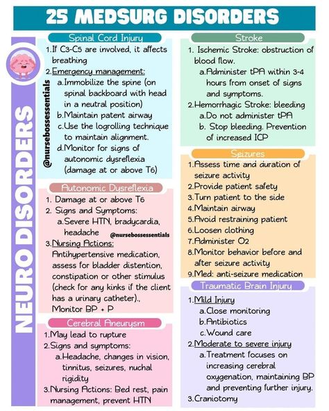 Types Of Strokes Nursing, Neurological Disorders Nursing, Health Assessment Nursing Notes, Neurosurgical Nursing, Neuro Disorders Nursing, Nursing School Notes Study Guides, Neuro Nursing, Medical Essentials, Neurology Nursing