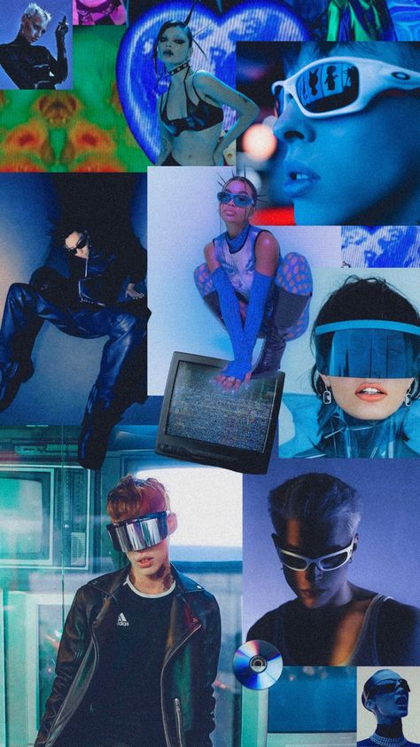 #neon #moodboard #fashion #aesthetic #mood #estetica #blue #future #futuristic #benetton #victorbenetton #moda #model #style #stylist #y2k #2000s #2000 2000s Future Core, 90s Futurism Fashion, 2000 Rock Aesthetic, Y2k Futurism Fashion, Futuristic Aesthetic Future Fashion, 2000s Futurism, Neon Moodboard, Alien Experiment, 90s Rave Aesthetic