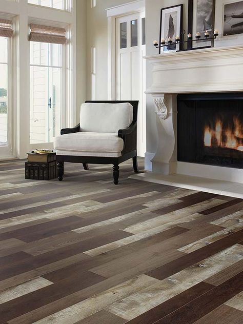 Three colors mixed together make a gorgeous floor. Mixed Laminate Flooring Ideas, Mixed Wood Floors, Mixed Flooring Ideas, Modern Laminate Flooring Lowe's, Flooring Ideas Vinyl, Rustic Laminate Flooring Lowe's, Spanish Living Room, Royal Home, Floor Wood