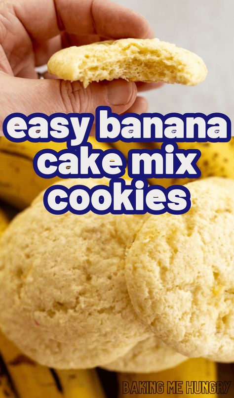 Gluten Free Banana Cookies 3 Ingredients, Banana Box Cake Mix Cookies, Banana Cake Mix Cookies Easy Recipes, Banana Cake Cookies Recipe, Banana Pudding Cake Mix Cookies, Cake Mix Banana Pudding Cookies, Banana Cake Cookies, Banana Cookies Recipes Easy, Banana Bread Cookies 3 Ingredient