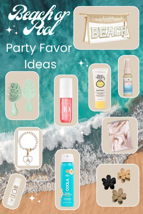 Perfect, cute, party favor bag for your beach or pool party! Just add these outdoor essentials to the accessories pouch and your guests will thank you! #ad #affiliatelinks Beach Party Favors, Pool Party Favors, Beach Pool Party, Pool Beach Party, Party Favor Bag, Perfect Cute, Party Essentials, Outdoor Essentials, Favor Bag