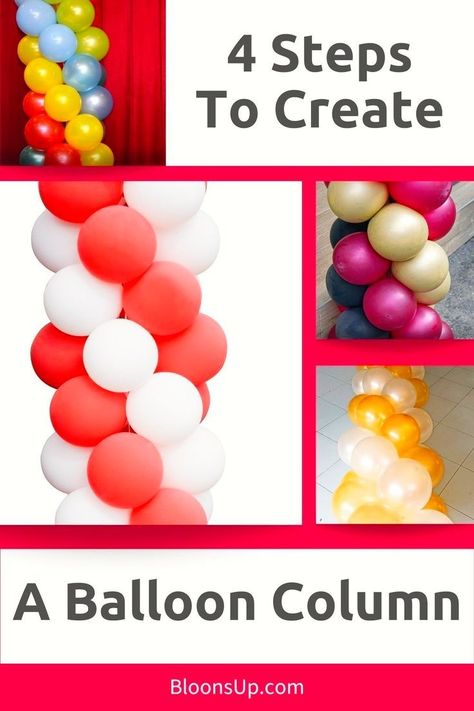 Want to learn how to create a stunning balloon column with ease? Check out our step-by-step guide to making your own balloon tower! With a few simple materials and tricks, you'll be an expert in no time. Spiral Column, Simple Balloon Decoration, Balloon Pillars, Balloon Tower, One Balloon, Diy Balloon Decorations, Diy Balloon, Love Balloon, Balloon Columns