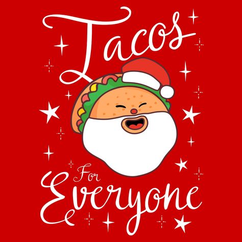 A taco Christmas design blends festive holiday spirit with a fun taco theme, adding a unique and playful touch to seasonal products. Taco Christmas, Shoes For Leggings, Mushroom Art, Vintage Typography, Embroidered Hats, Taco Tuesday, Vintage Western, Floral Illustrations, Festive Holiday