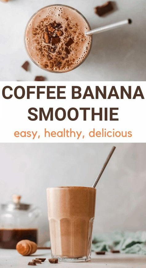 Coffee Banana Smoothie Recipes, Coffee And Banana Smoothie, Banana Espresso Smoothie, Chocolate Banana Coffee Smoothie, Up And Go Breakfast Drink, Banana Coffee Drink, Espresso Smoothie Healthy, Drinks With Banana, Banana Drink Recipes