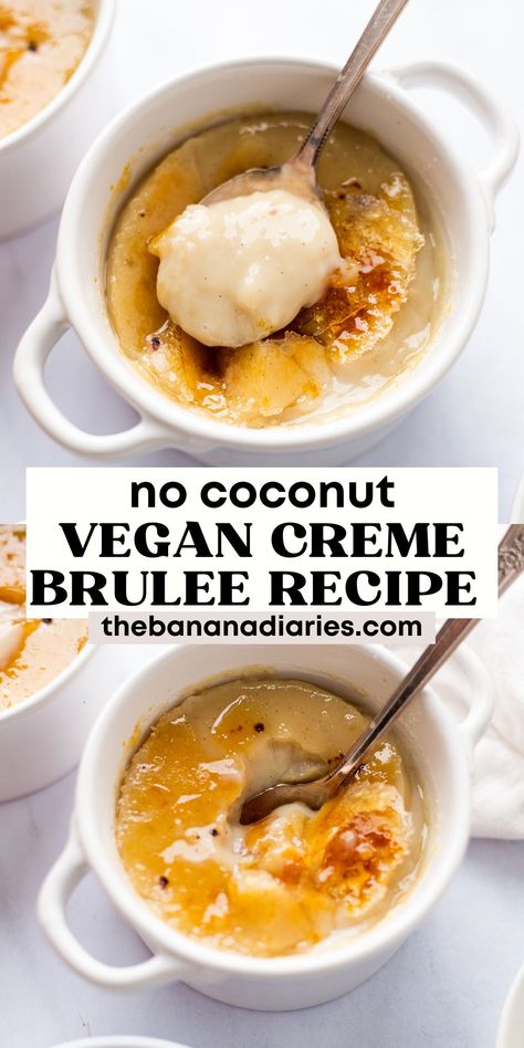 Vegan Creme Brulee, Gluten Free Vegan Recipes Desserts, Vegan Dessert Bars, Creme Brulee Recipe, Brulee Recipe, Vegan Gluten Free Desserts, Blue Dior, Healthy Vegan Desserts, Custard Recipes