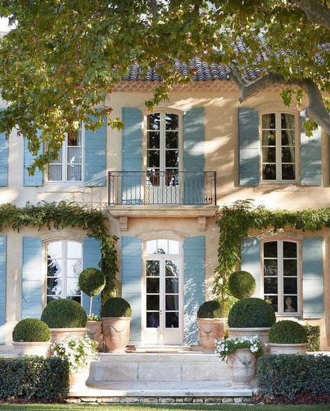 Provence: Le Mas des Poiriers | Private Newport Veranda Magazine, Caitlin Wilson, French Estate, Blue Shutters, Barn Renovation, Farmhouse Remodel, Provence Style, French Cottage, French Country House