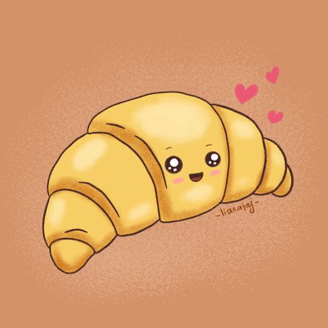 Delicious dessert for sweetober! #sweetober #inktober #dessert #kawaii #kawaiifood #kawaiiart #cutefood #cutedessert #foodillustration #croissantdoodle #doodles #digitalart #digitalillustration #foodillustration #dessertillustration Cute Pastry Drawings, Kawaii Dessert Drawing, Crossaint Drawing, Croissant Doodle, Dessert Drawing Easy, Kawaii Croissant, Giant Croissant, Croissant Drawing, Cute Croissant