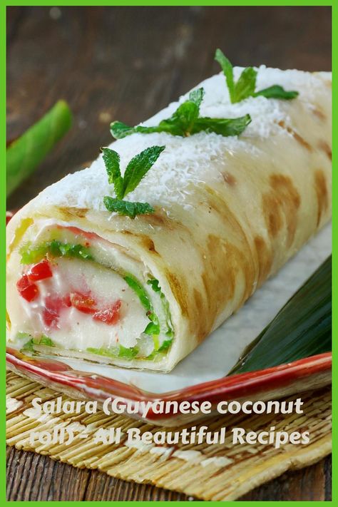 Salara (Guyanese coconut roll) - All Beautiful Recipes Coconut Roll, Beautiful Recipes, Red Food Coloring, Grated Coconut, Ground Nutmeg, Sweet Bread, Red Food, Warm Milk, No Bake Treats