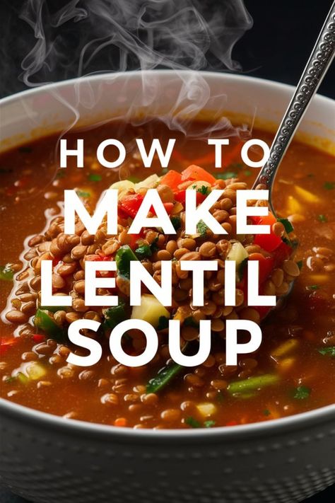 Tasty Vegetarian Lentil Soup: Perfect for Vegan Soups Soup Recipes Healthy Lentil, Vegetarian Lentil Soup Recipes, Best Lentils Recipe, Lentil Soup With Canned Lentils, Crockpot Lentil Soup Recipes, Vegetable Lentil Soup Recipe, Lentil Vegetable Soup Recipe, Lintel Soup Recipes Lentils, Lentil Recipes Soup