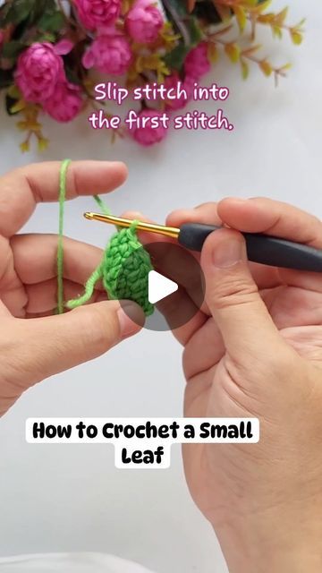 Sharon Lee Candelario on Instagram: "Here's a quick tutorial on how to Crochet a leaf  Don't forget to like and follow for more Crochet Tutorials #crochetersofinstagram #crochettutorial #crochettutorial #Crochet #crocheted #crochetleaf" Crochet Stem And Leaves, How To Crochet A Leaf, Crochet A Leaf, Crochet Leaf Free Pattern, Crochet Leaf, Strawberry Leaves, Leaves Headband, Pumpkin Stem, Simple Leaf