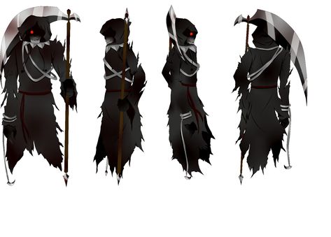 Grim reaper character design - Curse of Hell - Grim Character Design, Grim Reaper Character Design Male, Grim Reaper Design Concept Art, Grim Reaper Oc Male, Grim Reaper Clothes, Grim Reaper Oc, Grim Reaper Character Design, Reaper Character Design, Anime Reaper