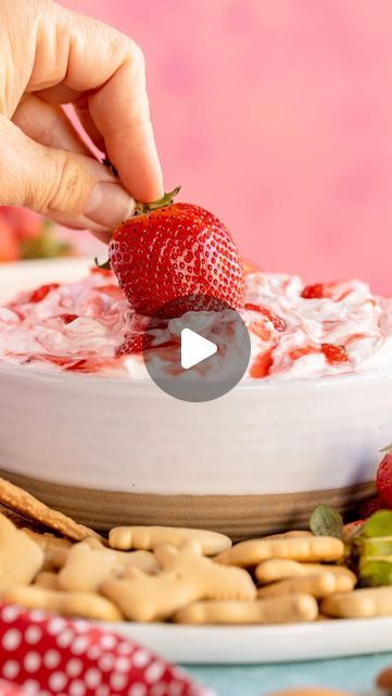 Britni V | Play Party Plan on Instagram: "Strawberry shortcake in dip form? Yes, please! 🍰🍓

Get the full recipe at https://www.playpartyplan.com/strawberry-shortcake-dip/ or comment STRAWBERRY DIP and I’ll dm you the recipe! 

If you invite me to a party, I’m bringing a dip or a dessert. And more often than not, a dessert dip. This strawberry one is super simple and delicious, especially when you use fresh spring strawberries!

#partyfoods #dessertrecipe #dessertlovers #strawberry🍓 #easydesserts #yummydessert" Strawberry Shortcake Dip, Dip Dessert, Spring Strawberries, Dessert Dip, Party Plan, Dessert Dips, Strawberry Dip, Cool Whip, Yes Please