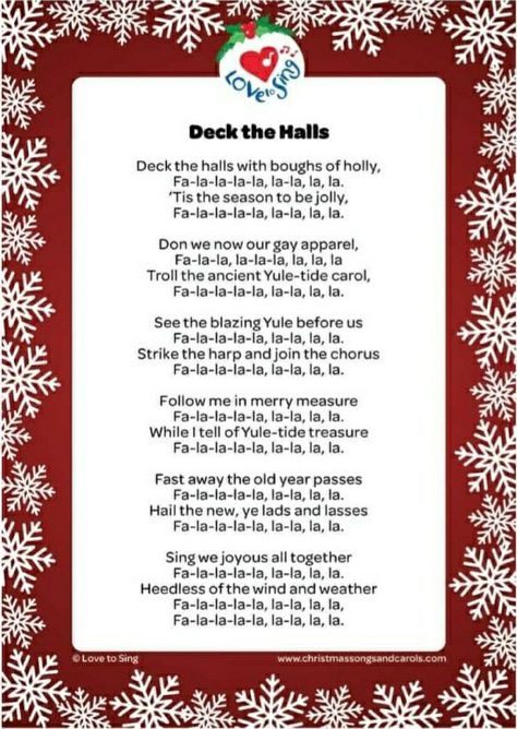 Christmas Hymns Lyrics, Deck The Halls Lyrics, Christmas Song Lyrics, Traditional Christmas Songs, Christmas Carols Lyrics, Kids Lunch Box Notes, Rainbow Songs, Christmas Music Videos, Music Monday