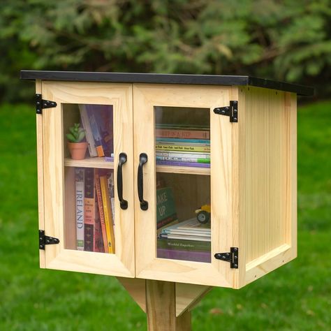 Ilyapa Little Free Library Box Outdoor Kit Free Community Book Exchange 20x14x19 inch Wood Cabinet for Sharing Literature, Books, Flyers, Food & Art with Your Neighborhood, Students or Teachers : Amazon.ca: Office Products Outdoor Library, Little Free Library Plans, Sharing Books, Read A Thon, Library Plan, Book Swap, Outdoor Kit, Book Exchange, Book Safe