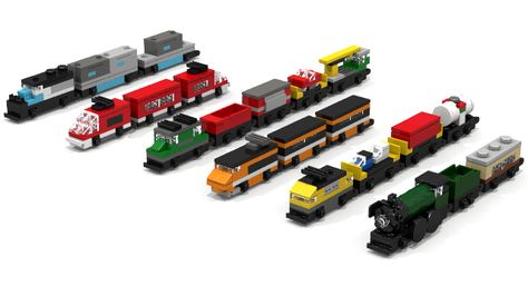 LEGO Classic Micro Trains Lego Micro, Micro Lego, Lego Boards, Lego Activities, Hama Beads Minecraft, Lego Games, Amazing Lego Creations, Lego Trains, Lego Craft