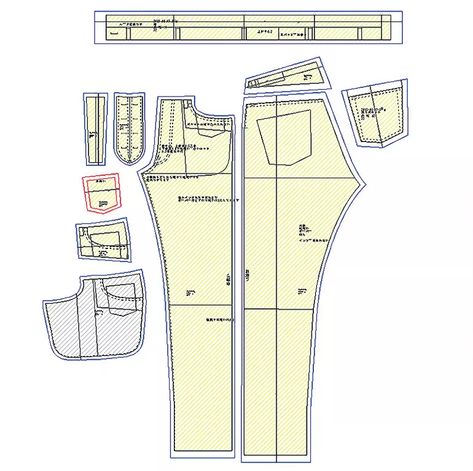 Workers' From Cotton to Jeans Parts V and VI: Patterning and Sewing Jeans Pattern Sewing, Pola Jaket, Mens Jacket Pattern, Men Pants Pattern, Mens Sewing Patterns, Trousers Pattern, Trouser Pattern, Sewing Jeans, Sewing Pants