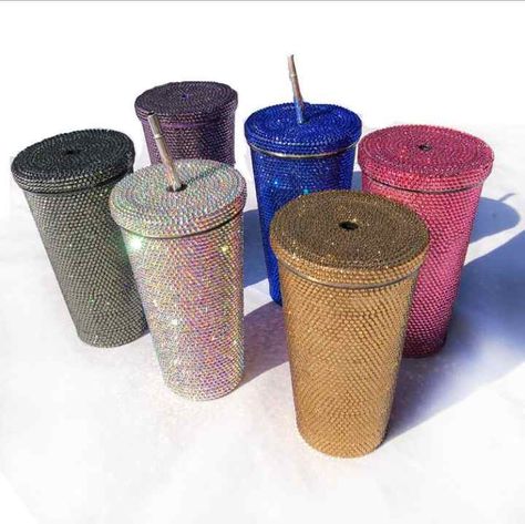 Wholesale 500ml Stainless steel Unique cup Bling bling rhinestone gem colored beverage coffee cup bottle OEM customer design From m.alibaba.com Starbucks Coffee Cup, Thermal Flask, Thermos Cup, Coffee Wine, Bling Crafts, Wine And Liquor, Stainless Steel Straws, Cup With Straw, Starbucks Coffee