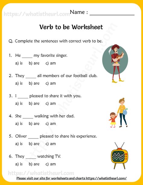 Cbse Class 3 English Worksheet, Be Verbs Worksheet Grade 3, Grade 3 English Worksheets Activities, Verb Activities For First Grade, Verb To Be Worksheets, Verb Practice, Verbo To Be, Verb To Be, English Grammar For Kids