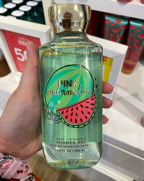 💕𝗞𝗲𝗹𝗹𝗲𝘆💕 on Instagram: “Pink Watermelon 50% off! @bathandbodyworks  #bathandbodyworks  #sharingiscaring  #new #pinkwatermelon #watermelon #fragrance  #bodycare…” Pink Watermelon, Bath And Body Care, Bath And Bodyworks, Beauty Room, Makeup Storage, Body Mist, Shower Gel, Maybelline, Makeup Brushes