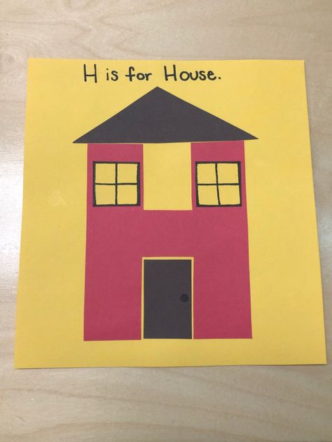 H Letter Crafts For Preschool, H For House Craft, Crafts For Letter H Preschool, Letter H Art Preschool, H Is For Craft Preschool, H Letter Activities For Preschool, Letter Hh Craft, Letter H Arts And Crafts For Preschool, Letter H Toddler Crafts