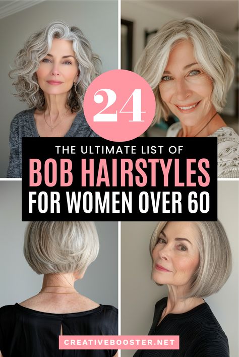 Bob Hairstyles for Women Over 60 Tall 6 Bob Hairstyle Ideas, Grey Bob Hairstyles, Grey Bob, Short Bobs, Short Wavy Bob, Layered Bob Short, Hairstyles For Women Over 60, Medium Bob, Bob Hairstyles For Thick