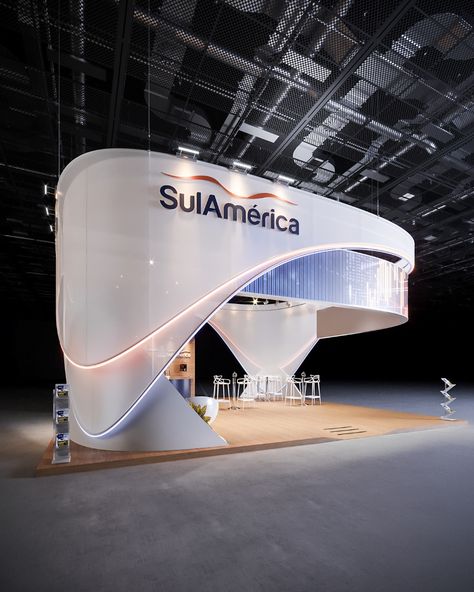 Sulamerica_XP Expert_OP02 on Behance Best Exhibition Stand Design, Booth Exhibition Design, Event Booth Design, Corporate Event Design, Exhibition Stall Design, Architecture Exhibition, Event Booth, Exhibition Stall, Kiosk Design