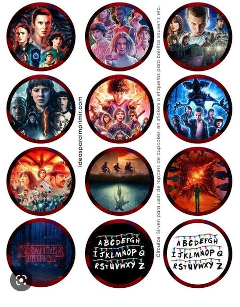 Cumple Stranger Things Ideas, Decoracion Stranger Things, Stranger Things Cupcake Toppers, Stranger Things Cupcakes, Cumpleaños Stranger Things, Free Bottlecap Images, Fotos Stranger Things, Stranger Things Birthday, Stranger Things Pins