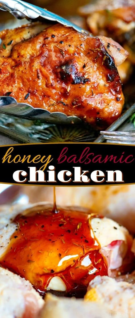 Honey Balsamic Glaze, Honey Balsamic Chicken, Mom On Timeout, Chicken Mom, Favorite Recipes Chicken, Honey Balsamic, Chicken Easy, Chicken Meals, Recipe Dinner