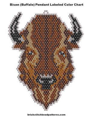 Animal Beading Patterns, Beading Animals Patterns Free, Beaded Buffalo Medallion, Loom Seed Bead Patterns Free Printable, Beaded Buffalo Pattern, Brick Stitch Animal Patterns, Seed Bead Projects Free Pattern, Seed Bead Earrings Patterns Free Brick Stitch, Delica Beads Patterns Free