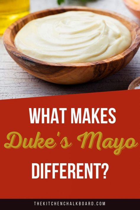 Click to read more about Duke's Mayo on The Kitchen Chalkboard. What does Duke's Mayonnaise taste like? How does it compare to Hellman's? Diy Dukes Mayonnaise, Duke Mayonnaise Recipe, Mayonnaise Recipes, Mediterranean Diet For Beginners, Different Than Others, Mayonnaise Sandwich, Julia Childs, Kitchen Chalkboard, How To Make Meatballs