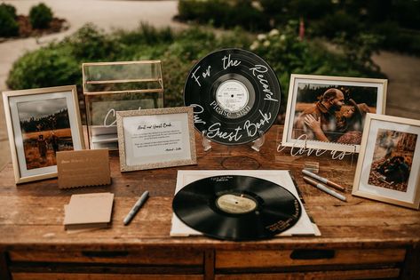 For The Record Guest Book Signs, Vinyl Record Wedding Guest Book, Wedding Guest Book Record, Record Guest Book Wedding, Wedding Record Guest Book, Record Guest Book Vinyl, Record Player Guest Book, Vinyl Record Guest Book, Record Guest Book