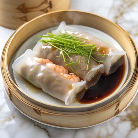 Rice Noodle Rolls Dim Sum Aesthetic, Rice Noodle Rolls, Noodle Rolls, Cheung Fun, Rice Noodle Roll, Rice Noodle, Food Aesthetics, Asian Foods, Asian Flavors