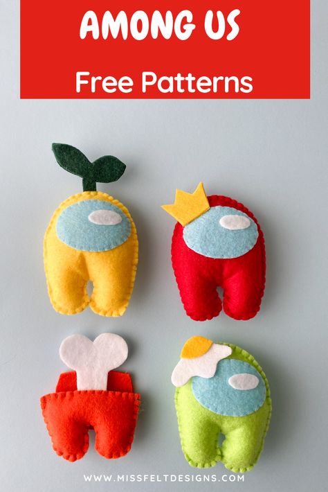 DIY: Felt Among Us crewmate | Felt Crafts | Free Pattern Cute Felt Crafts Easy, Diy Among Us Plush, Easy Felt Patterns, Among Us Sewing Pattern, Among Us Plush Pattern, Among Us Christmas, Diy Felt Plush, Easy Felt Crafts For Kids, Felt Projects For Kids