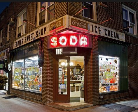 San Myshuno, New York Night, Ghost Signs, Forest Hills, Shop Fronts, Sweet Shop, Tin Ceiling, Coca Cola Vintage, Homemade Ice