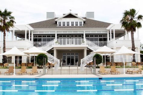 Breakfast Point Country Club Country Club Exterior, Hampton Style Exterior, Country Club Pool, Country Club Design, Brindleton Bay, Building Inspiration, Modern Shed, Coastal Country, Architecture Collection